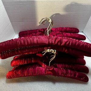 Set of 15 Vintage Red Satin Padded Hangers